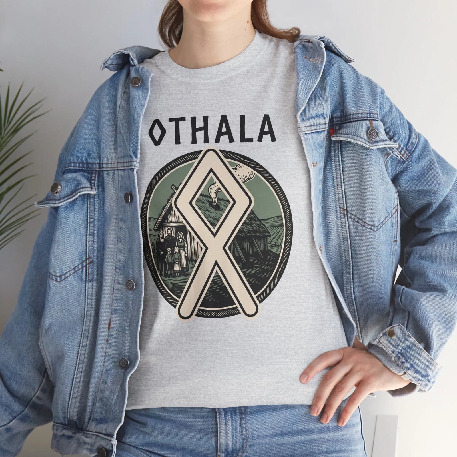 Othala Rune Family Homestead T-Shirt - Heavy Cotton Classic Fit Tee - Unisex White