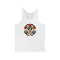 Siberian Husky Aviator Sunset Tank Top - Lightweight Retail Fit Jersey - Unisex White