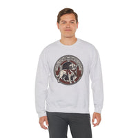Garmr Norse Wolf Graphic Sweatshirt - Heavy Blend Classic Fit Crewneck - Unisex White