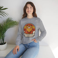 Retro Persian Cat Sunset Sweatshirt - Heavy Blend Cotton Blend Crewneck - Unisex White