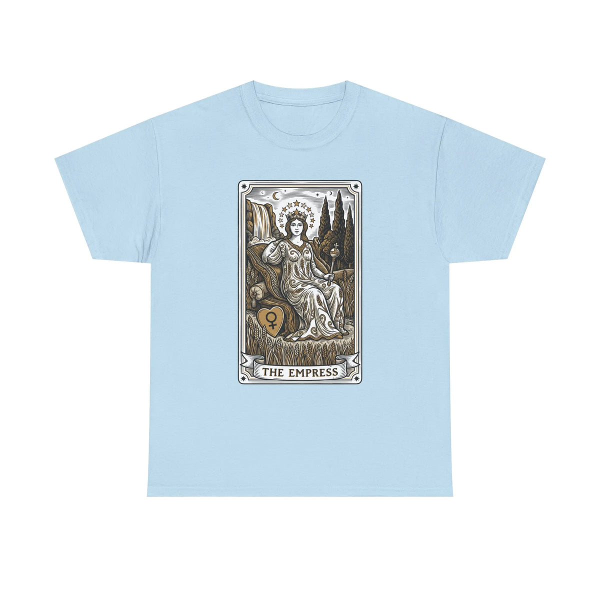 Empress Tarot Card Graphic T-Shirt - Heavy Cotton Classic Fit Tee - Unisex White