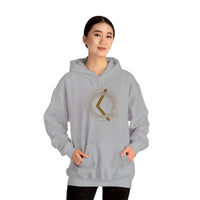 Kenaz Creative Fire Rune Hoodie - Heavy Blend Fleece Pullover Hoodie - Unisex White