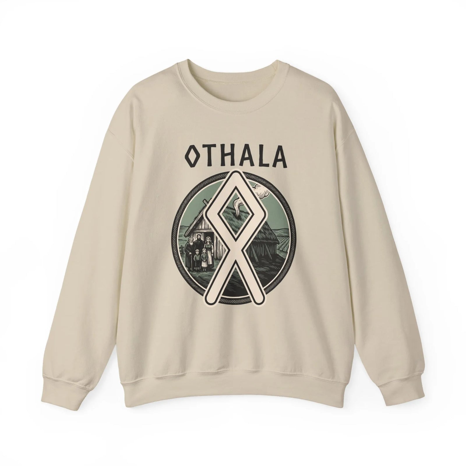 Othala Rune Inheritance Sweatshirt - Heavy Blend Crewneck Fleece - Unisex White