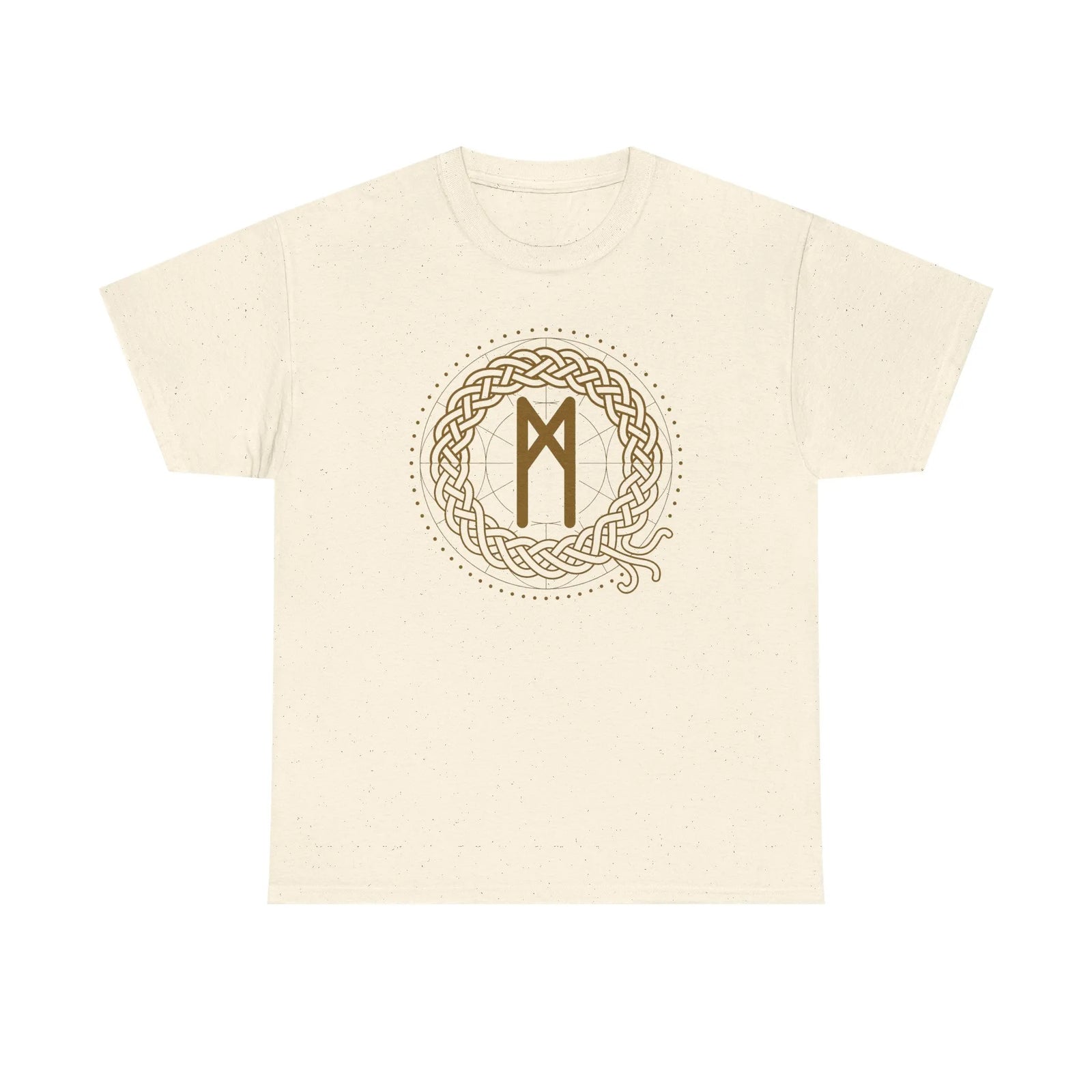 Mannaz Rune Humanity Graphic T-Shirt - Heavy Cotton Classic Fit Tee - Unisex White