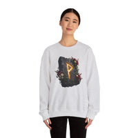 Wunjo Rune Blossom Sweatshirt - Heavy Blend Crewneck Fleece - Unisex Ash