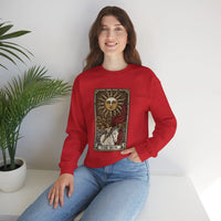 The Sun Tarot Card Sweatshirt - Heavy Blend Fleece Crewneck - Unisex White