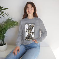 The Tower Tarot Card Sweatshirt - Heavy Blend Fleece Crewneck - Unisex White