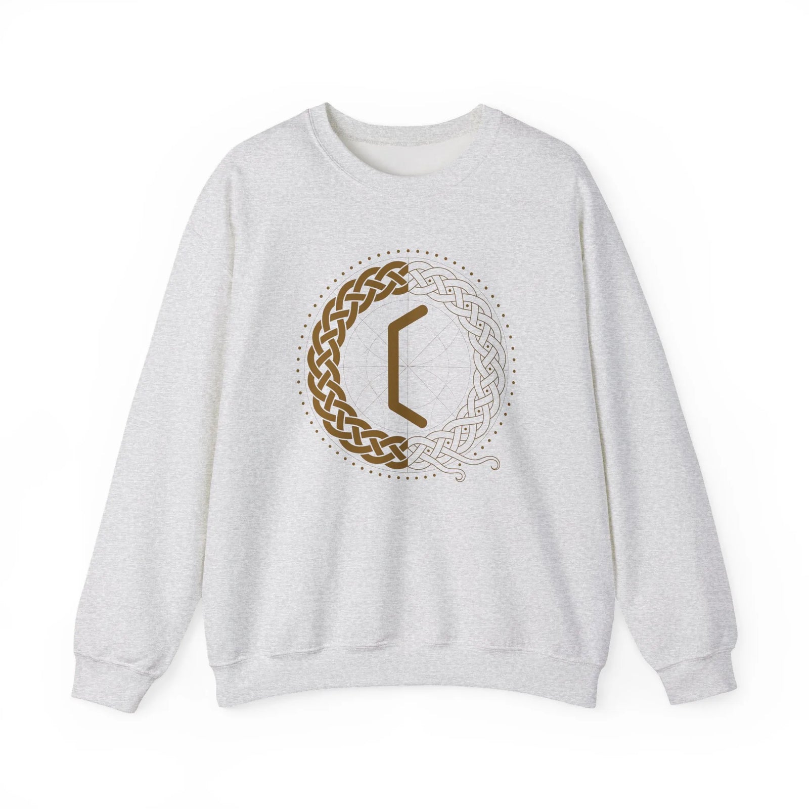 Perthro Rune Norse Mythology Sweatshirt - Heavy Blend Fleece Crewneck - Unisex White