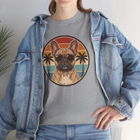 French Bulldog Sunset Aviator T-Shirt - Heavy Cotton Classic Fit Tee - Unisex White
