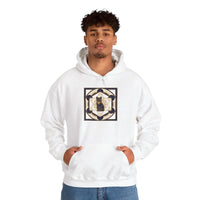 Metatron's Cat Sacred Geometry Hoodie - Heavy Blend Hooded Fleece - Unisex White