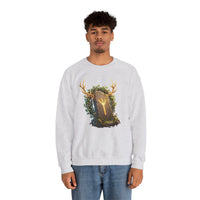 Elhaz Rune Antler Graphic Sweatshirt - Heavy Blend Fleece Crewneck - Unisex White