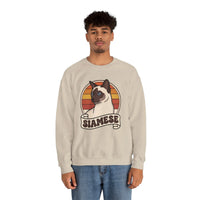 Siamese Retro 70s Sunset Sweatshirt - Heavy Blend Fleece Crewneck - Unisex Ash