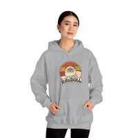 Ragdoll Cat Retro 70s Sunset Hoodie - Soft Blend Fleece Pullover Hoodie - Unisex White
