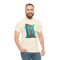 Ehwaz Rune Twin Horse T-Shirt - Heavyweight 100% Cotton Classic Tee - Unisex White