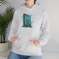 Norse Ehwaz Rune Spirit Horses Hoodie - Heavy Blend Fleece Pullover - Unisex White