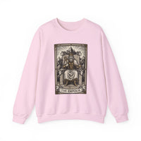 The Emperor Tarot Card Sweatshirt - Soft Durable Fleece Crewneck - Unisex White