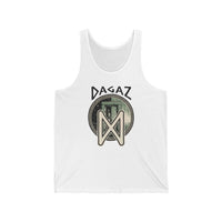 Dagaz Rune Threshold Graphic Tank Top - Lightweight Jersey Knit Tank - Unisex Athletic Heather