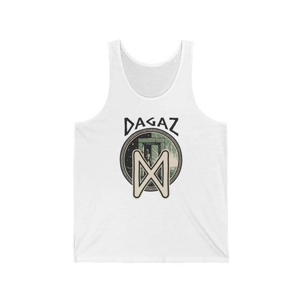 Dagaz Rune Threshold Graphic Tank Top - Lightweight Jersey Knit Tank - Unisex Athletic Heather