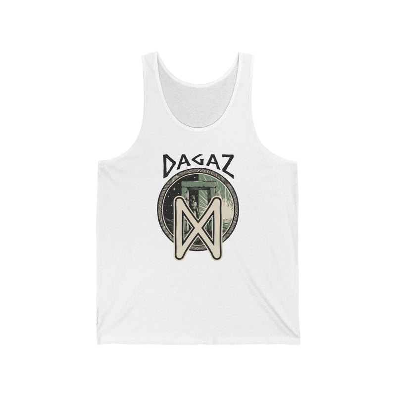 Dagaz Rune Threshold Graphic Tank Top - Lightweight Jersey Knit Tank - Unisex Athletic Heather