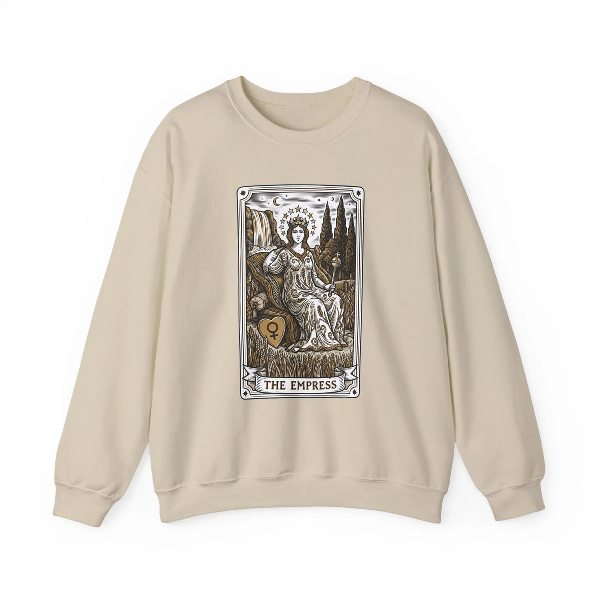 Major Arcana Empress Tarot Card Sweatshirt - Soft Heavy Blend Crewneck - Unisex White
