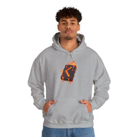 Kenaz Rune Torch Flame Hoodie - Soft Fleece Pullover Hoodie - Unisex White
