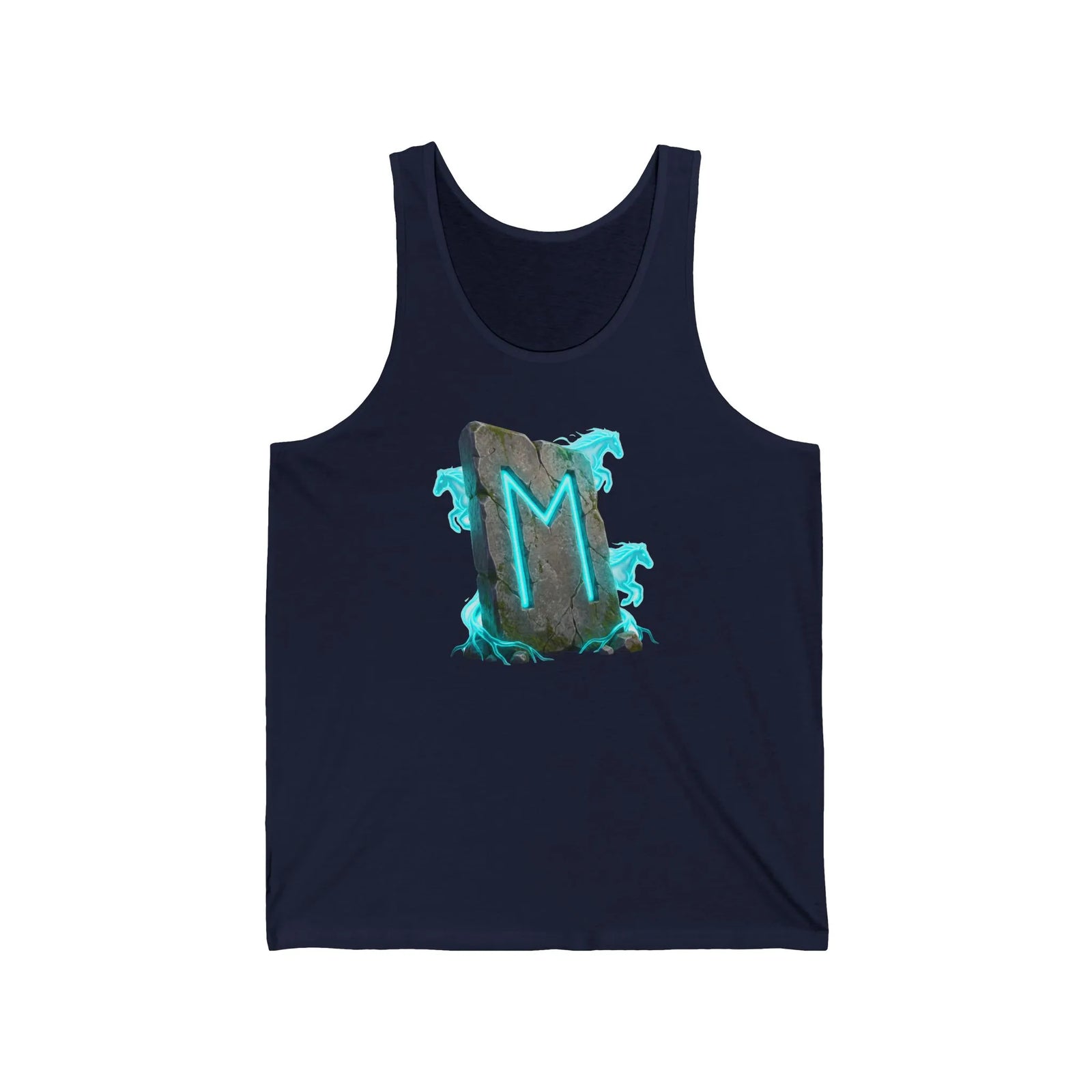 Ehwaz Rune Spirit Horses Tank Top - Lightweight Cotton Retail Fit Jersey - Unisex Athletic Heather