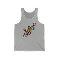 8-Bit Pixel Gaming Cat Tank Top - Lightweight Retail Fit Jersey - Unisex White