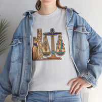 Egyptian Scales Pharaoh Cat Graphic T-Shirt - Heavy Cotton Classic Fit Tee - Unisex White