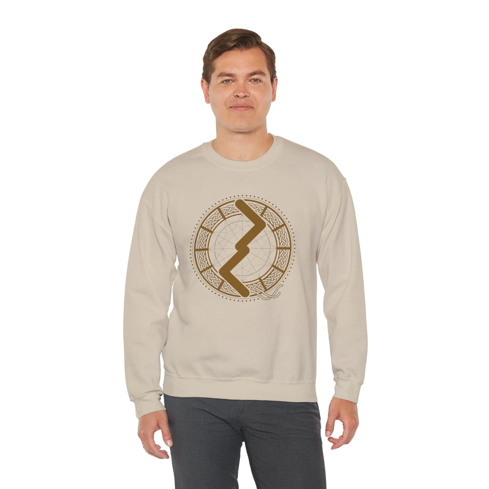 Jera Harvest Rune Sweatshirt - Heavy Cotton Blend Crewneck - Unisex White