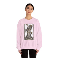 The Tower Tarot Card Sweatshirt - Heavy Blend Fleece Crewneck - Unisex White