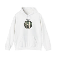 Hagalaz Rune Symbol Hoodie - Soft Heavy Blend Fleece Pullover - Unisex White