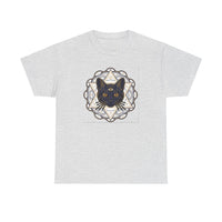 Third Eye Sacred Geometry Alchemist Cats T-Shirt - Heavy Cotton Classic Fit - Unisex White