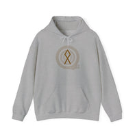 Othala Rune Norse Symbol Hoodie - Heavyweight Fleece Pullover - Unisex White