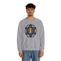 Metatron's Hound Sacred Geometry Sweatshirt - Heavy Blend Cotton-Poly Crewneck - Unisex White