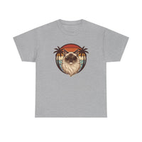 Ragdoll Cat 70s Sunset Aviators T-Shirt - Heavy Cotton Classic Fit Tee - Unisex White