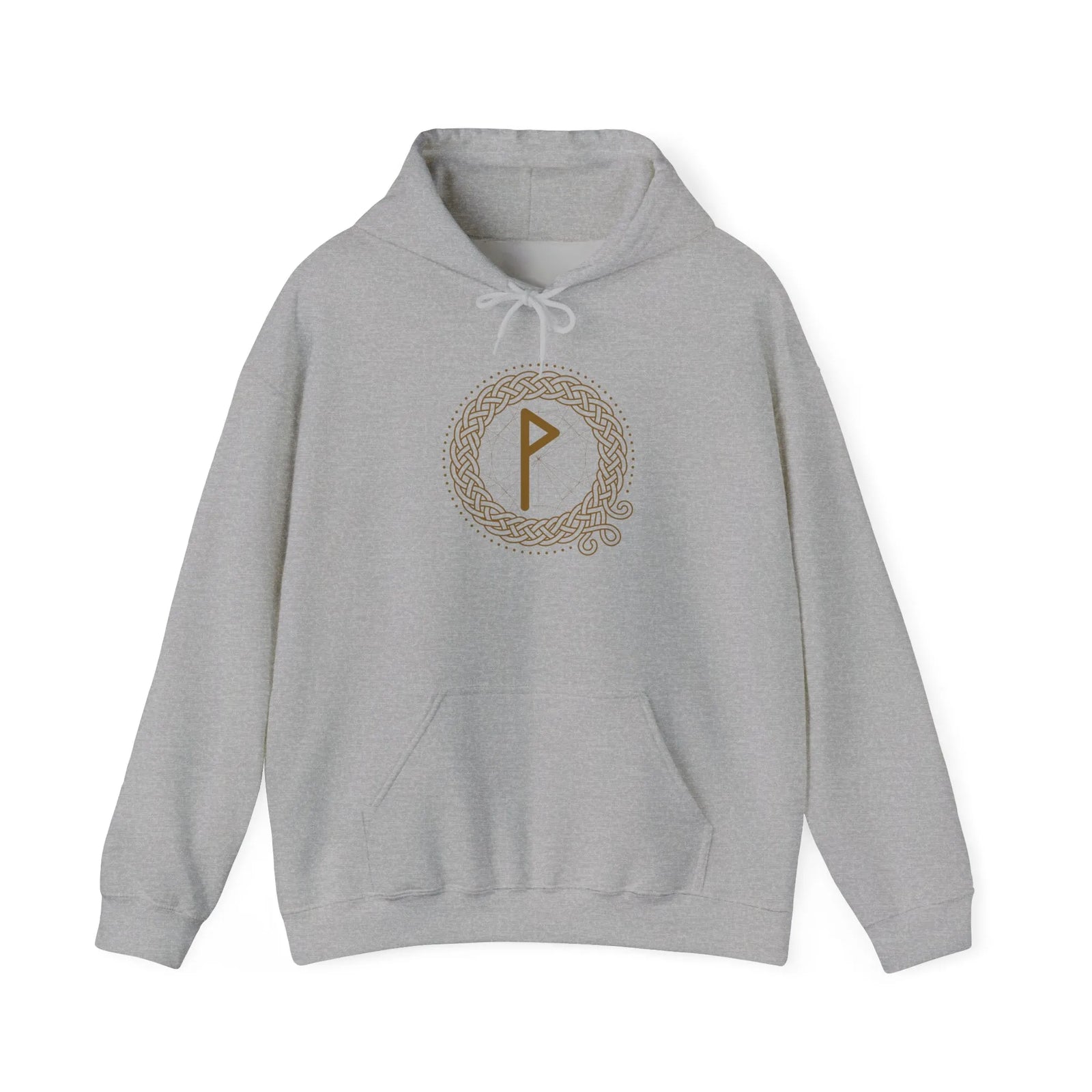 Wunjo Rune Celtic Knot Hoodie - Cozy Cotton Blend Classic Fit - Unisex White