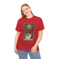 Tarot The Sun Card T-Shirt - Medium Weight 100% Cotton Tee - Unisex White