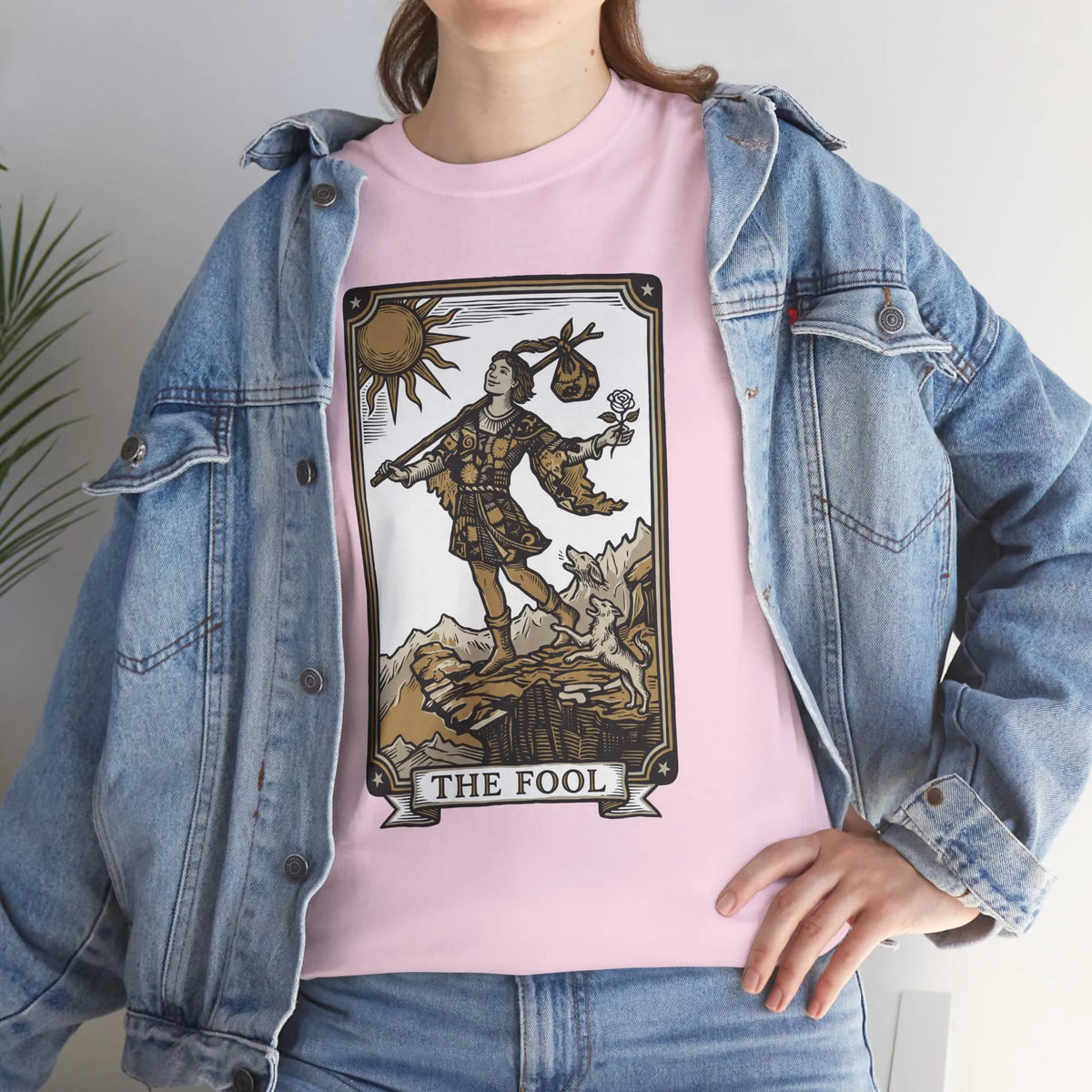 The Fool Tarot Card Graphic T-Shirt - Heavy Cotton Classic Fit Tee - Unisex White