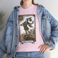 The Fool Tarot Card Graphic T-Shirt - Heavy Cotton Classic Fit Tee - Unisex White