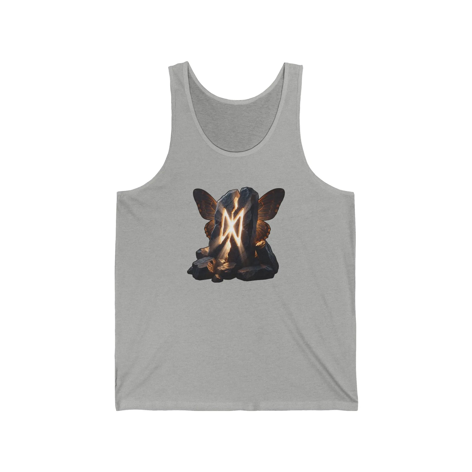 Dagaz Rune Transformation Tank Top - Lightweight Combed Cotton Retail Fit - Unisex White