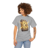Raido Rune Journey T-Shirt - Heavyweight Cotton Classic Tee - Unisex White