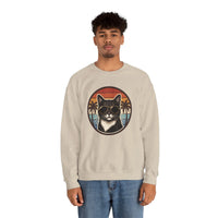 Tuxedo Cats 70s Sunset Sweatshirt - Heavy Blend Fleece Crewneck - Unisex White