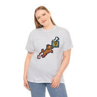 8-Bit Pixel Gaming Dogs T-Shirt - Heavy Cotton Classic Fit Tee - Unisex White