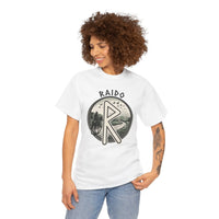 Raido Journey Rune Graphic T-Shirt - Heavy Cotton Classic Fit Tee - Unisex White