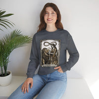 Strength Tarot Card Sweatshirt - Heavy Blend Crewneck Fleece - Unisex White