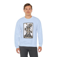 The Tower Tarot Card Sweatshirt - Heavy Blend Fleece Crewneck - Unisex White