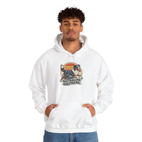 Australian Shepherd Retro 70s Sunset Hoodie - Heavy Blend Fleece Pullover - Unisex White