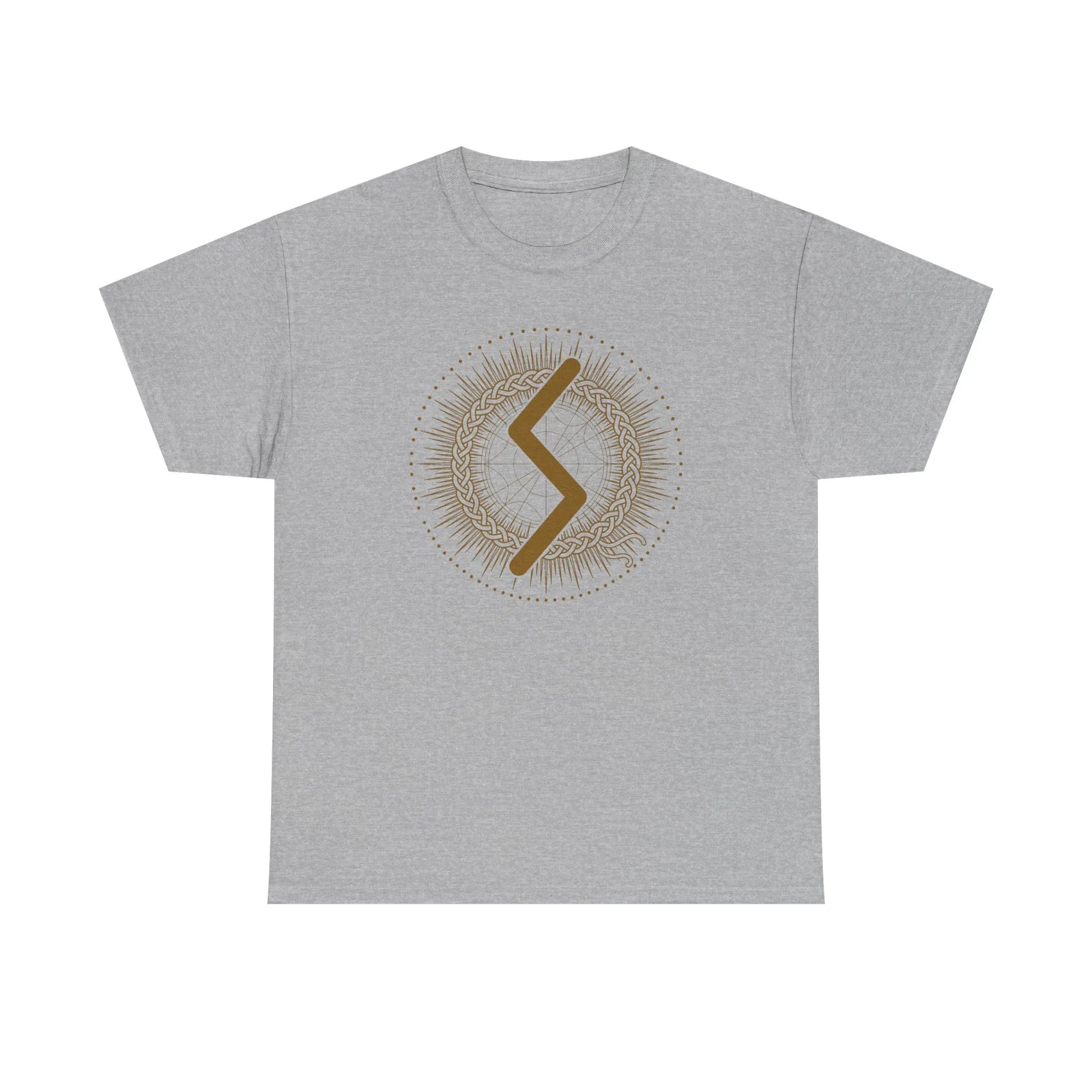Sowulo Rune Sun Guidance T-Shirt - Heavy Cotton Classic Fit Tee - Unisex White