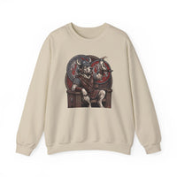 Viking Berserker Dogs Graphic Sweatshirt - Medium Weight Cotton Poly Crewneck - Unisex White