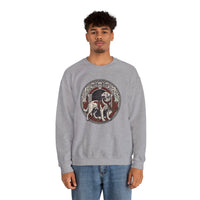 Garmr Norse Wolf Graphic Sweatshirt - Heavy Blend Classic Fit Crewneck - Unisex White
